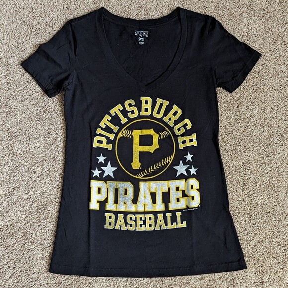 MLB Pittsburgh Pirates 100% Cotton V-Neck Graphic Tee - Picture 1 of 6
